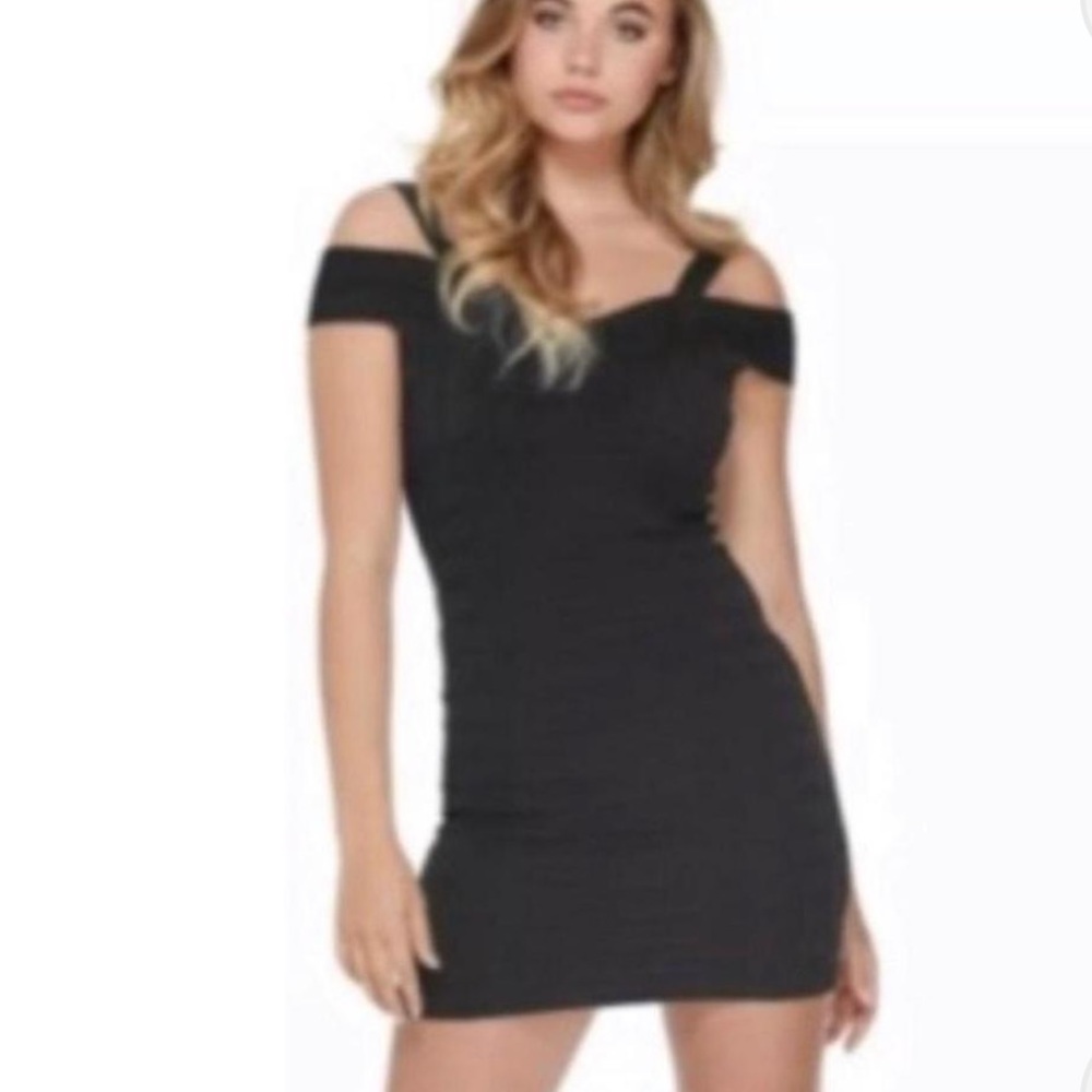 Guess Black Cold Shoulder Dress